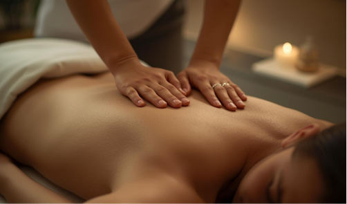 Entspannende Rückenmassage zur Lockerung von Verspannungen