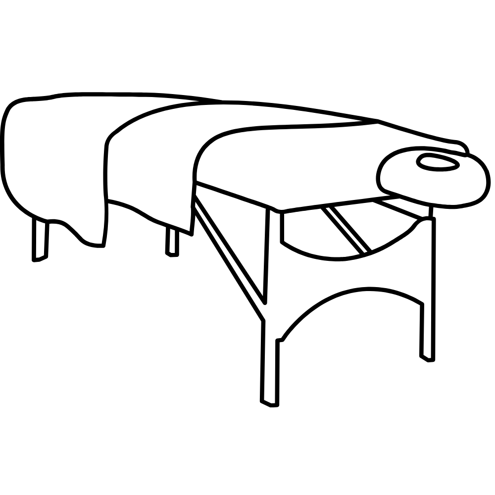 Dekoratives Symbol einer Massageliege