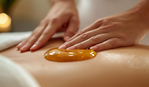 Wohltuende Wellnessmassage mit Massageöl